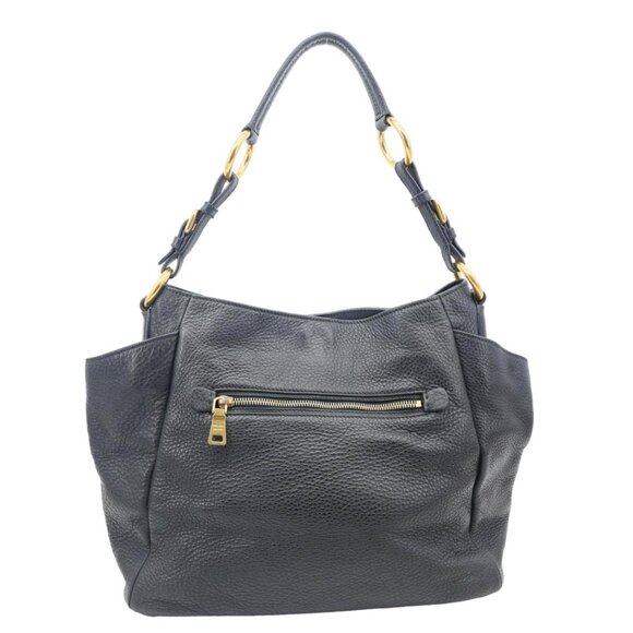 Prada  Vitello Daino Front Zip Leather Hobo Bag Black - Picture 3 of 16